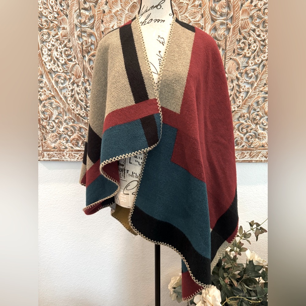QBREZA Women's Wraps Shawl Blanket Scarf Poncho- One Size - Picture 2 of 9